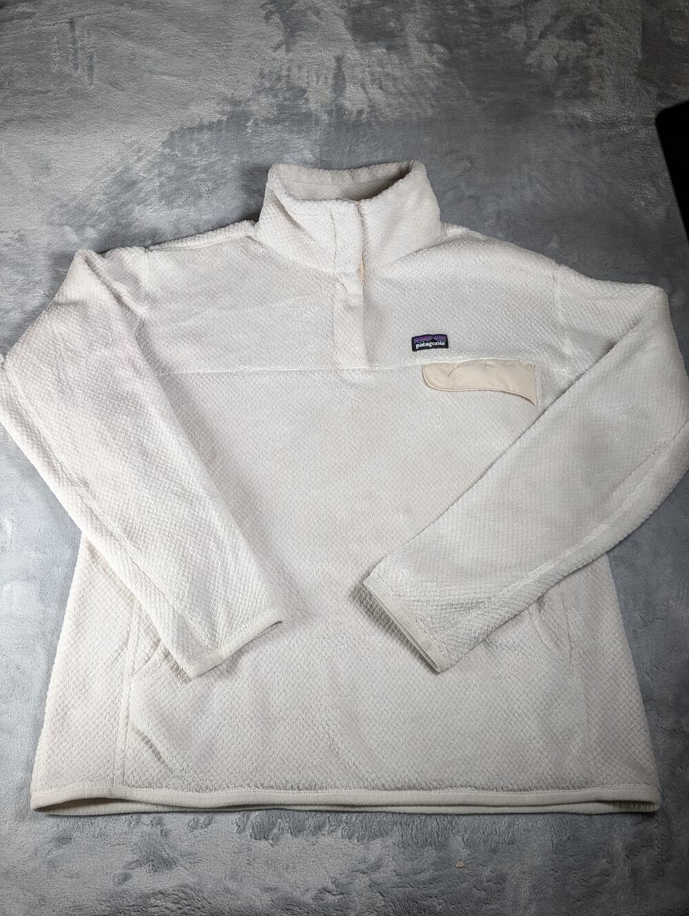 Patagonia Retool Women's X-large White Snap-T Pullover Fleece Sweater